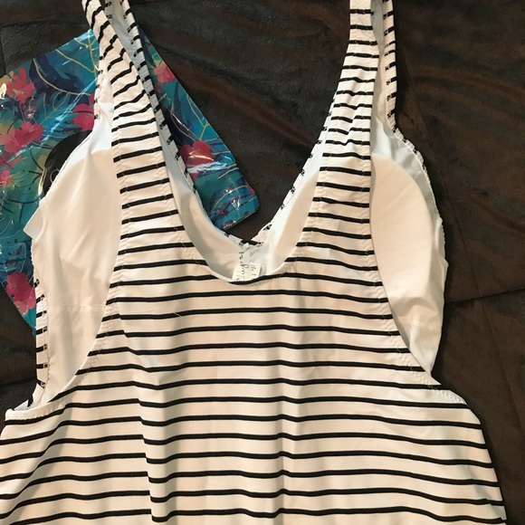 NWT one piece black and white side plunge suit. - Picture 4 of 4